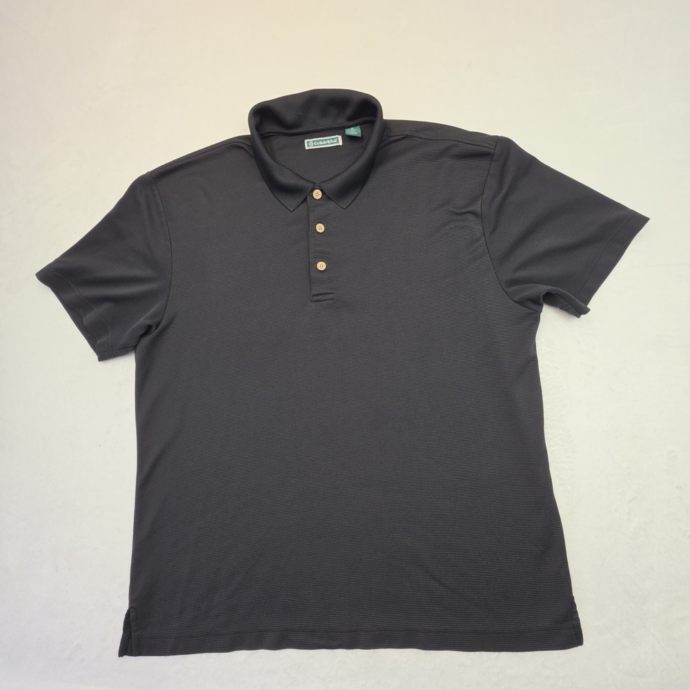 Cubavera Polo Shirt Mens XL Black Short Sleeve Casual Resort Golf